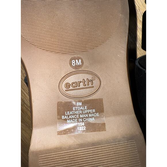 Earth Dale Flat Sandal Black Leather - size 8 - T4 - Picture 8 of 11